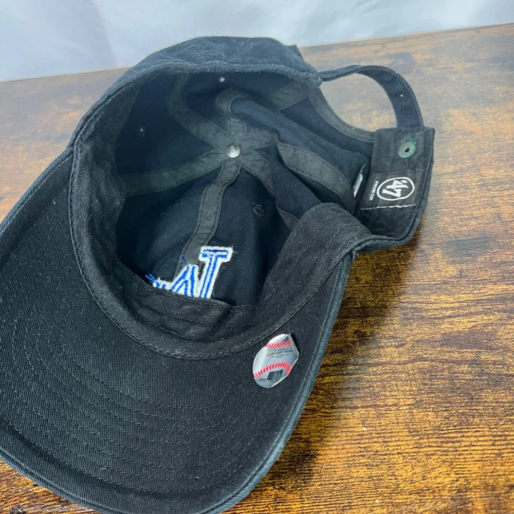 47 Brand Los Angeles Dodgers Hat Black Blue LA Logo Adjustable MLB Dad Cap OSFA